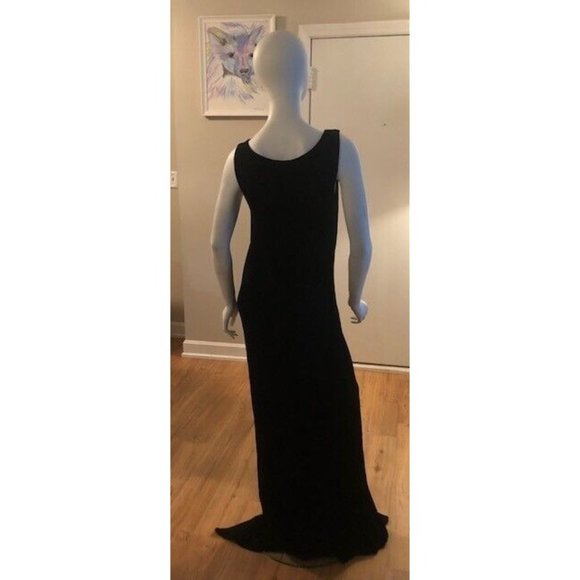 NWT $1K TEMPERLEY LONDON BLACK STRETCH CREPE MAXI DRAPED DRESS GOWN SZ US 4 UK 8 - Picture 4 of 9